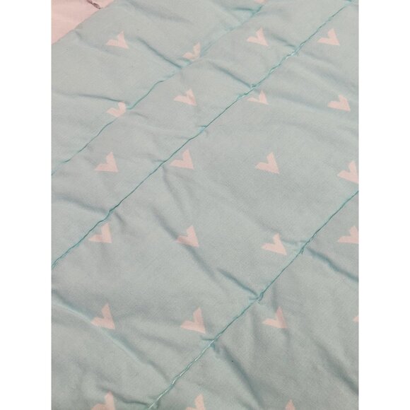 Cloud Island Quilted Blanket Mountains Trees Clouds Blue White Gray Wall Crib - Picture 3 of 12